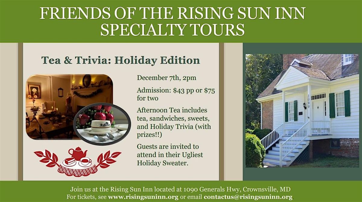 Tea and Trivia: Holiday Edition!, 7 December | Event in Crownsville | AllEvents