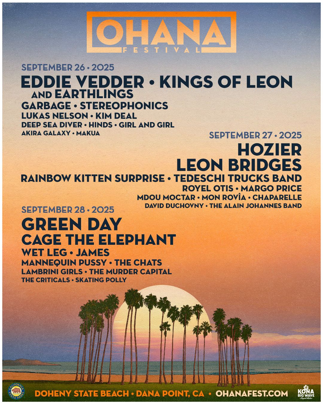 Ohana Music Festival: Green Day & Cage the Elephant - Sunday Pass, 27 September | Event in Dana Point