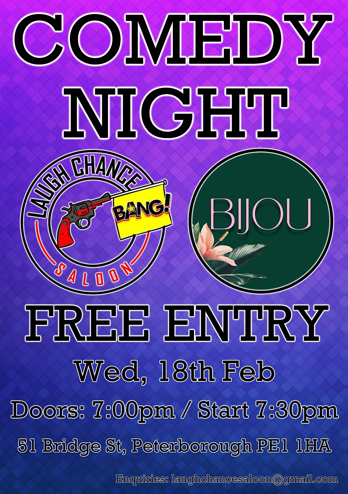 Free Comedy at Bijou, Peterborough, 18 February | Event in Peterborough | AllEvents