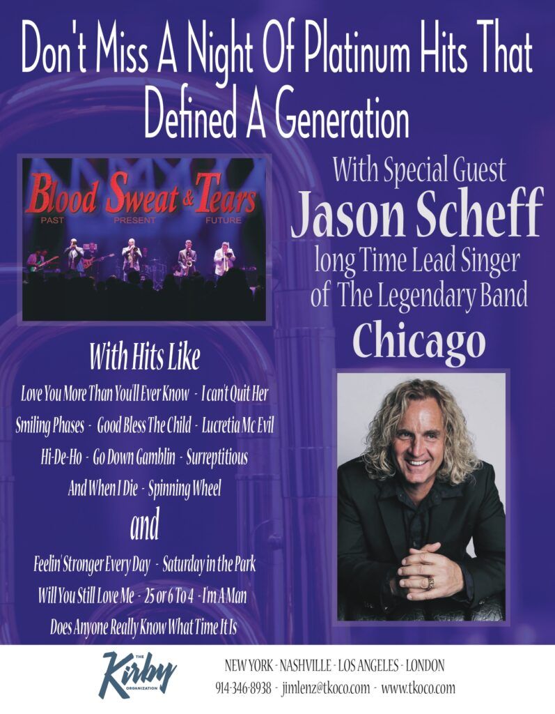 Blood, Sweat, & Tears - Jason Scheff at Oxford Performing Arts Center, 7 June | Event in Oxford | AllEvents