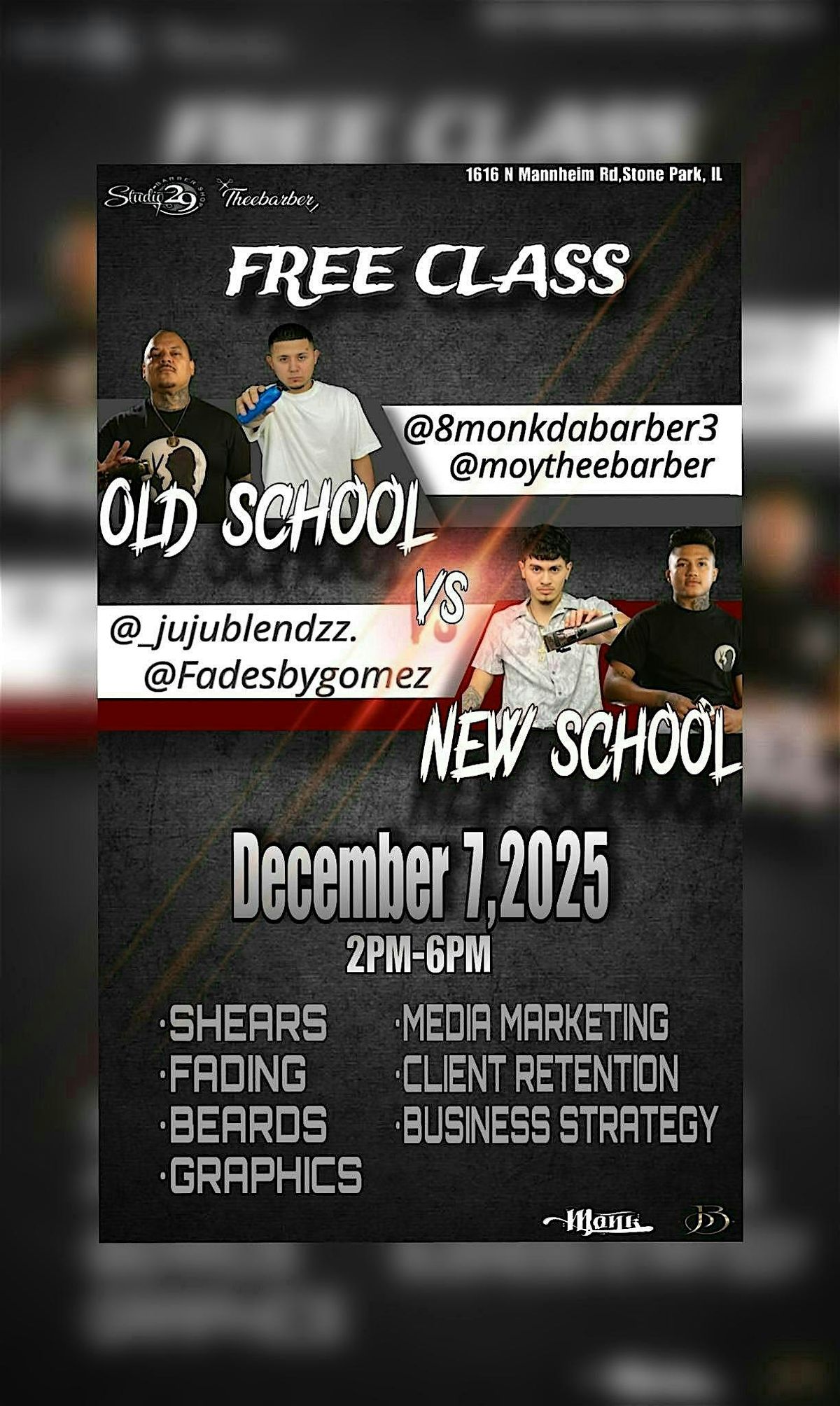 Generational Barber Class V2, 7 December | Event in Stone Park | AllEvents