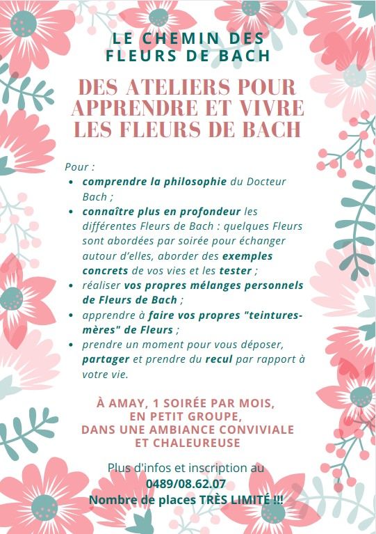 Ateliers "Le Chemin des Fleurs de Bach", Commune d'Amay, October 17