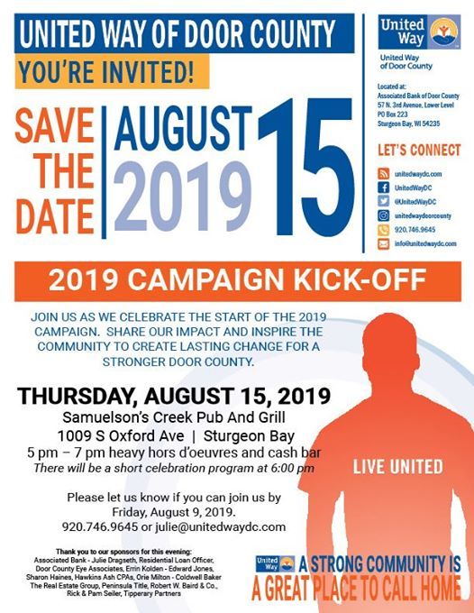 2019 Campaign Kick Off Sturgeon Bay August 15 At Samuelson S