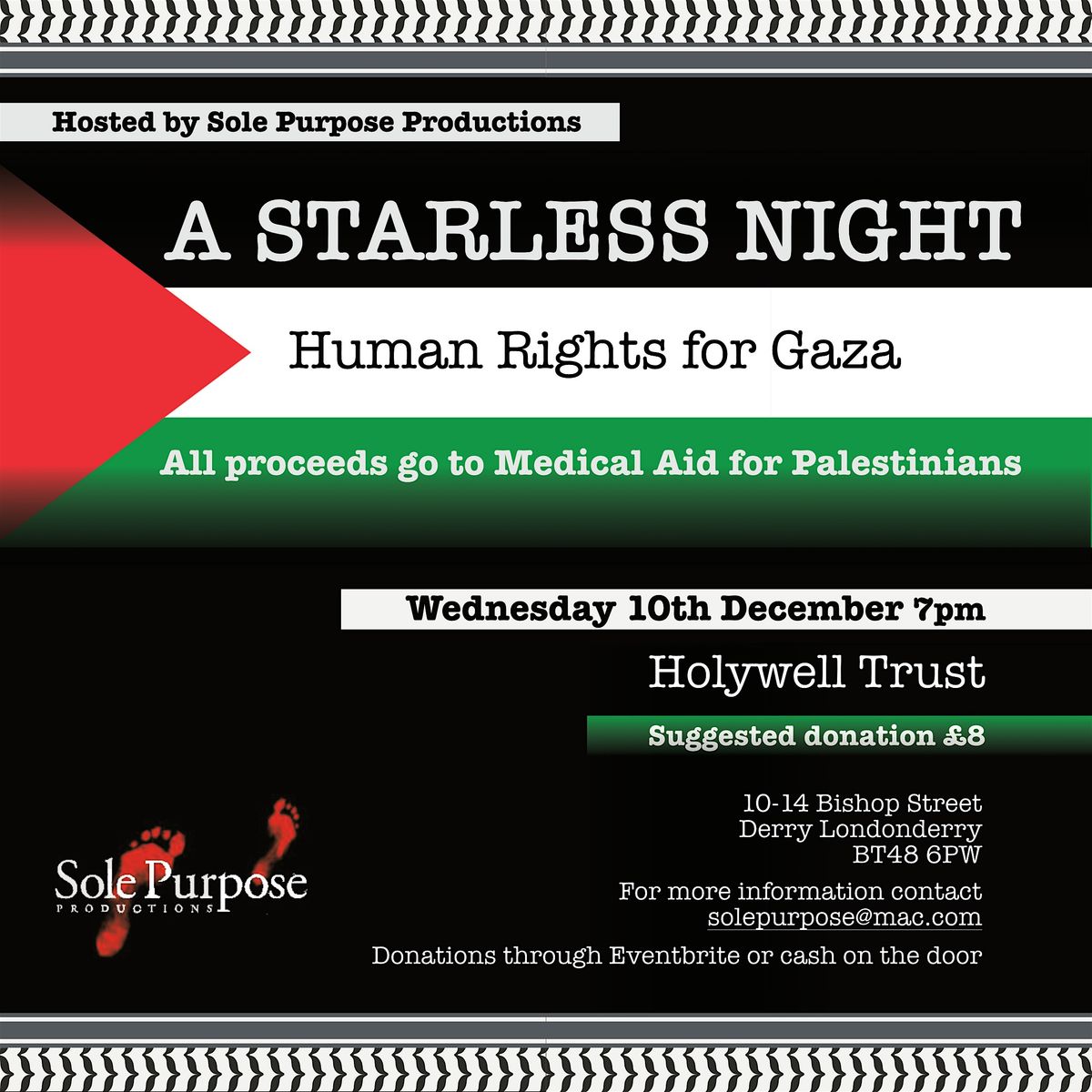 A STARLESS NIGHT: HUMAN RIGHTS FOR GAZA, 10 December | Event in Londonderry | AllEvents