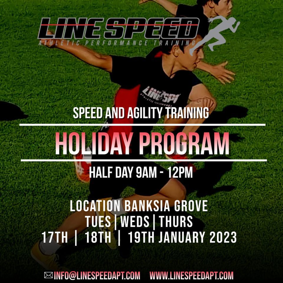 Holiday Program Speed and Agility training, Banksia Grove, Perth, January 17 to January 19
