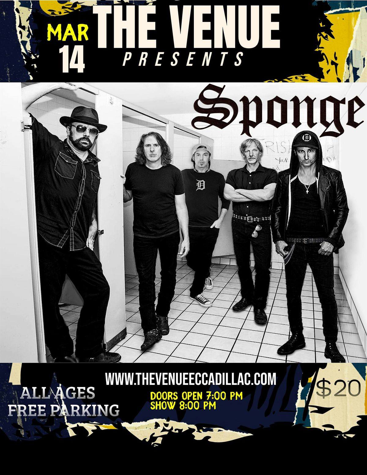 Sponge Live, 14 March | Event in Cadillac | AllEvents