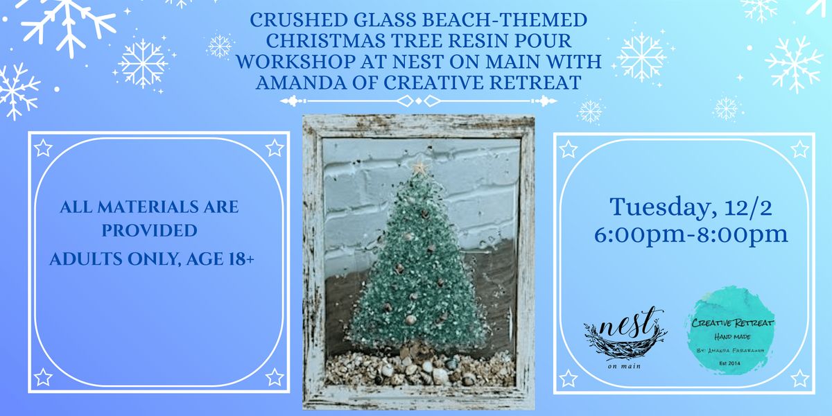 Crushed Glass  Beach-Themed Christmas Tree Resin Pour Workshop w/Amanda, 2 December | Event in Northport | AllEvents