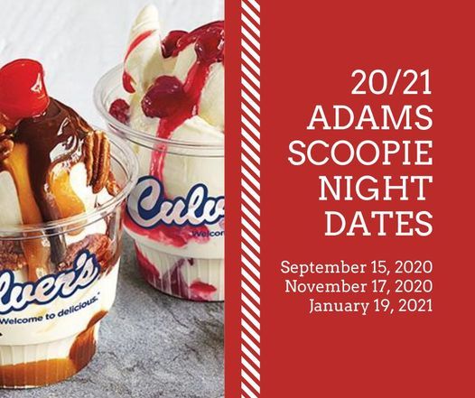 Adams Elementary Culvers Scoopie Night Culver S Janesville January 19 2021 Allevents In culvers calendar 2021