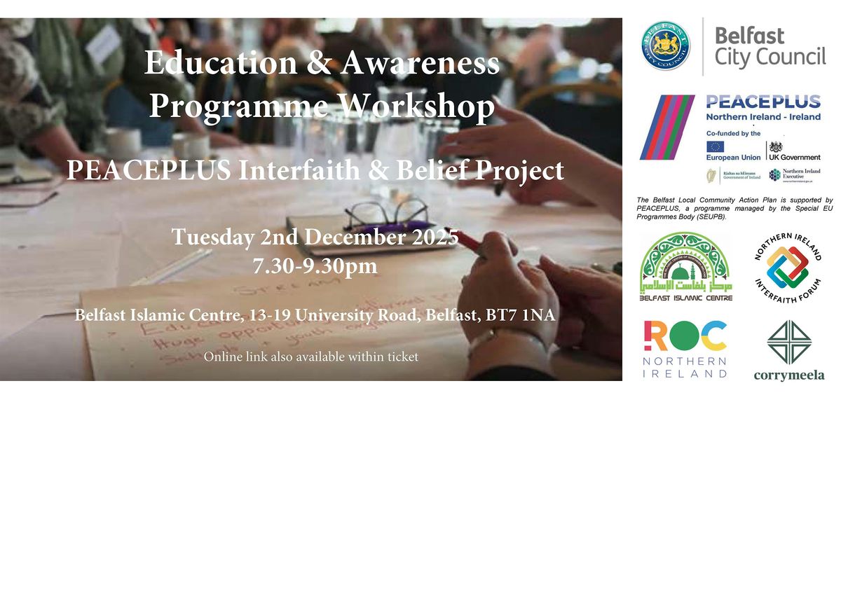 Invitation to Workshop for Education & Awareness Programme, 2 December | Event in Belfast | AllEvents