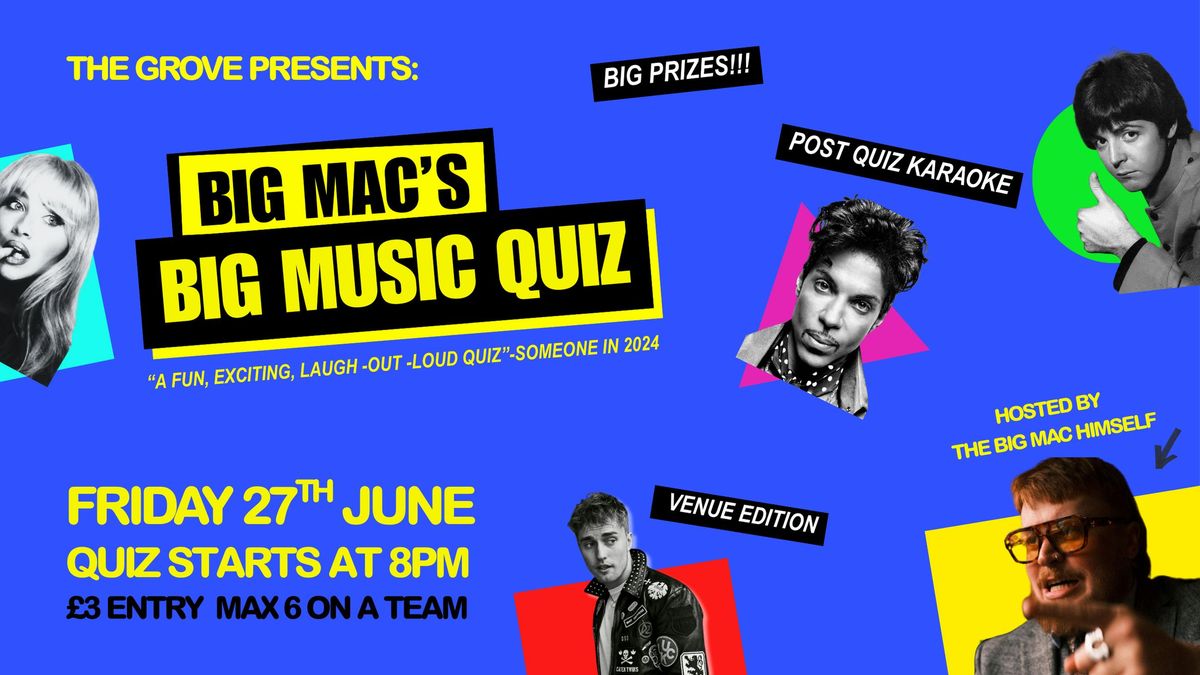 BIG MAC'S BIG MUSIC QUIZ - VENUE EDITION | Event in Newcastle Upon Tyne | AllEvents