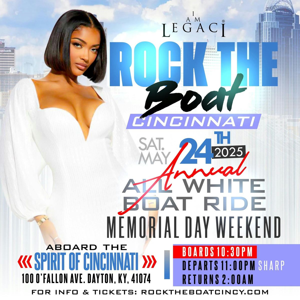 ROCK THE BOAT CINCINNATI ALL WHITE BOAT RIDE MEMORIAL DAY WEEKEND 2025, 25 May | Event in Bellevue | AllEvents