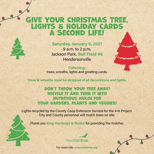 Give Your Christmas Tree Lights Holiday Cards A Second Life Jackson Park Hendersonville January 9 2021 Allevents In Who Recycles Christmas Cards 2021 Arizona