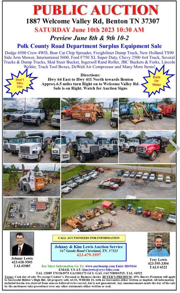 Polk County Road Department Surplus Equipment Sale, Polk County Road