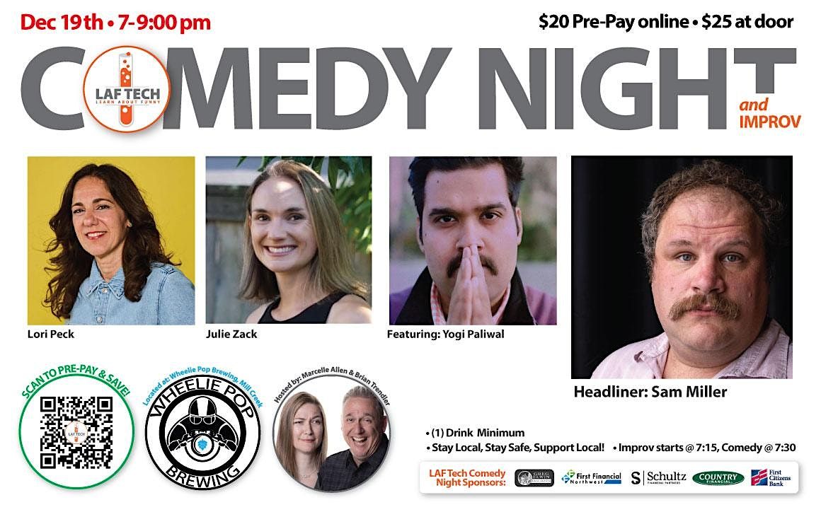 LAF Tech Comedy Night at Wheelie Pop of Mill Creek, 19 December | Event in Mill Creek | AllEvents