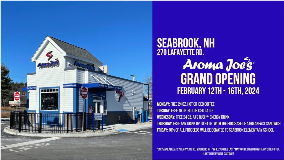 Seabrook, NH Aroma Joes Grand Opening Celebration!, 270 Lafayette Road