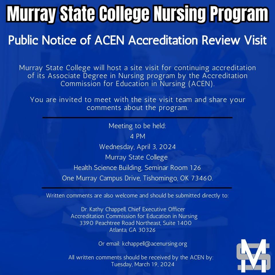 ACEN Site Team Visit, One Murray Campus Drive, Tishomingo, OK, United