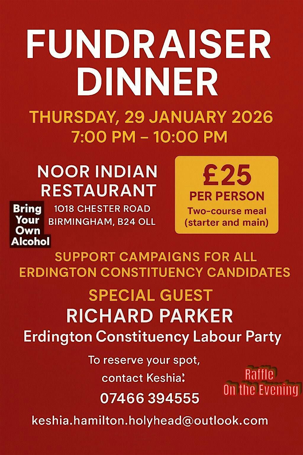 Erdington Constituency Labour Party Fundraiser, 29 January | Event in Birmingham | AllEvents