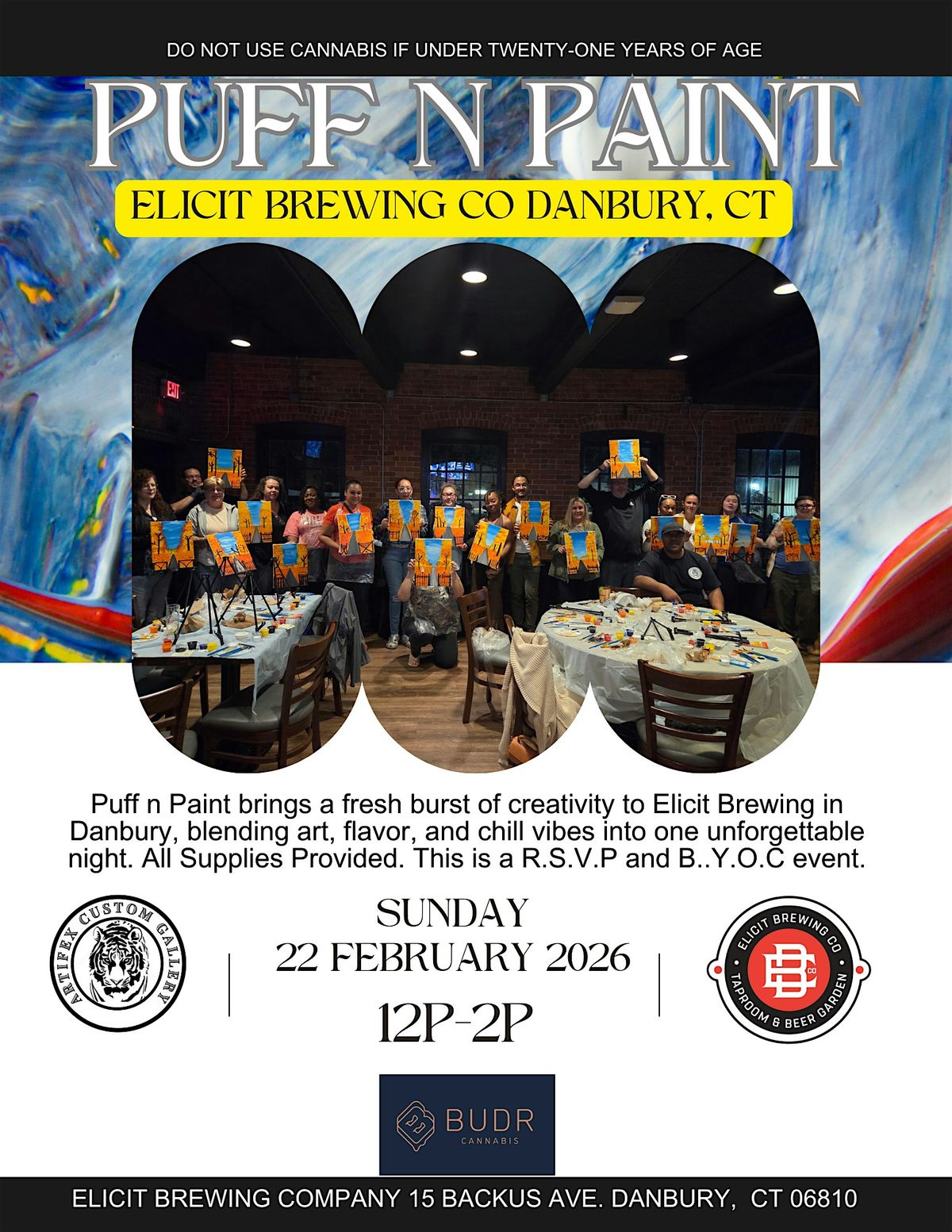 PUFF N PAINT, 22 February | Event in Danbury | AllEvents