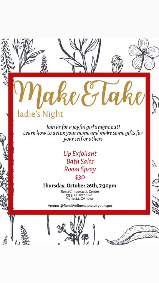 Make and Take Event, Rossi Chiropractic Center, Marietta, 26 October