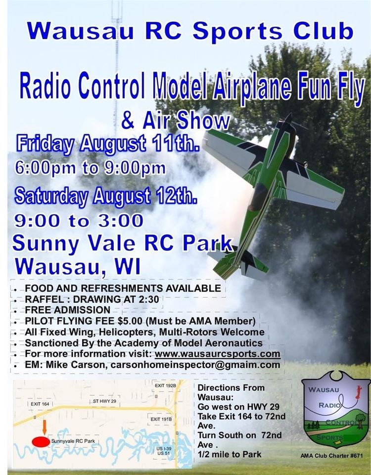 Wausau RC Sport Fun Fly, Wausau RC Sports, August 12 2023 AllEvents.in