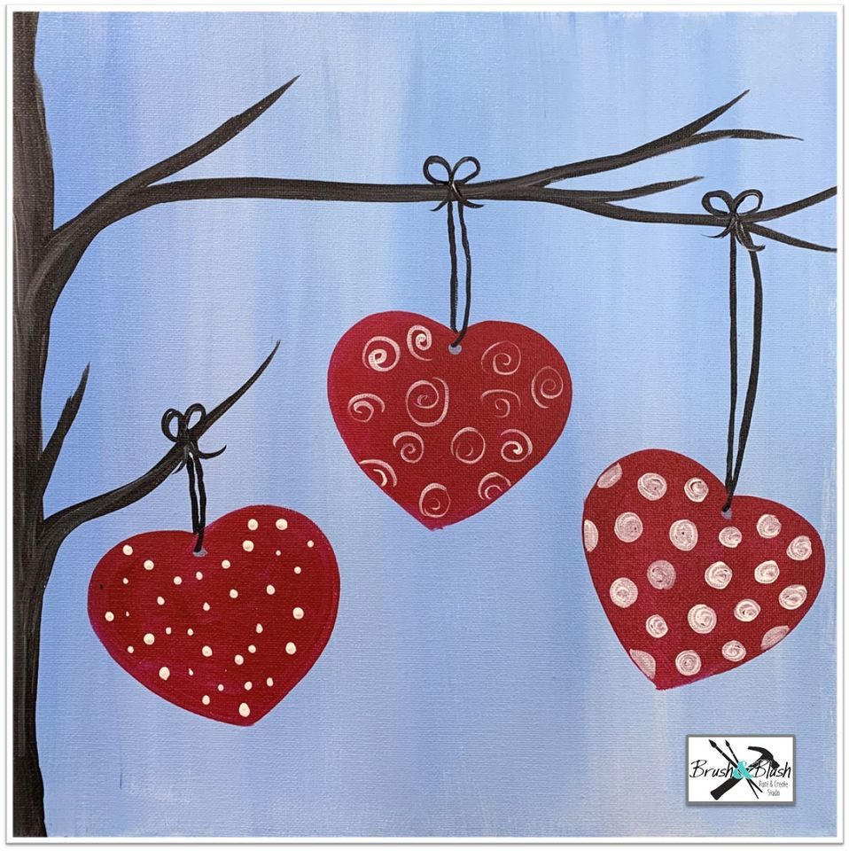 Hearts Kids Paint Event, Brush & Blush Easel Events, Bakersfield