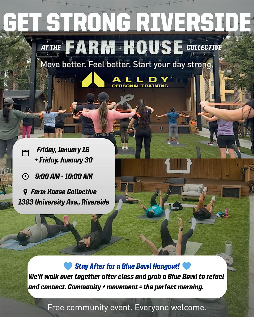 Get Strong Riverside – Free Community Workout at The Farm House Collective