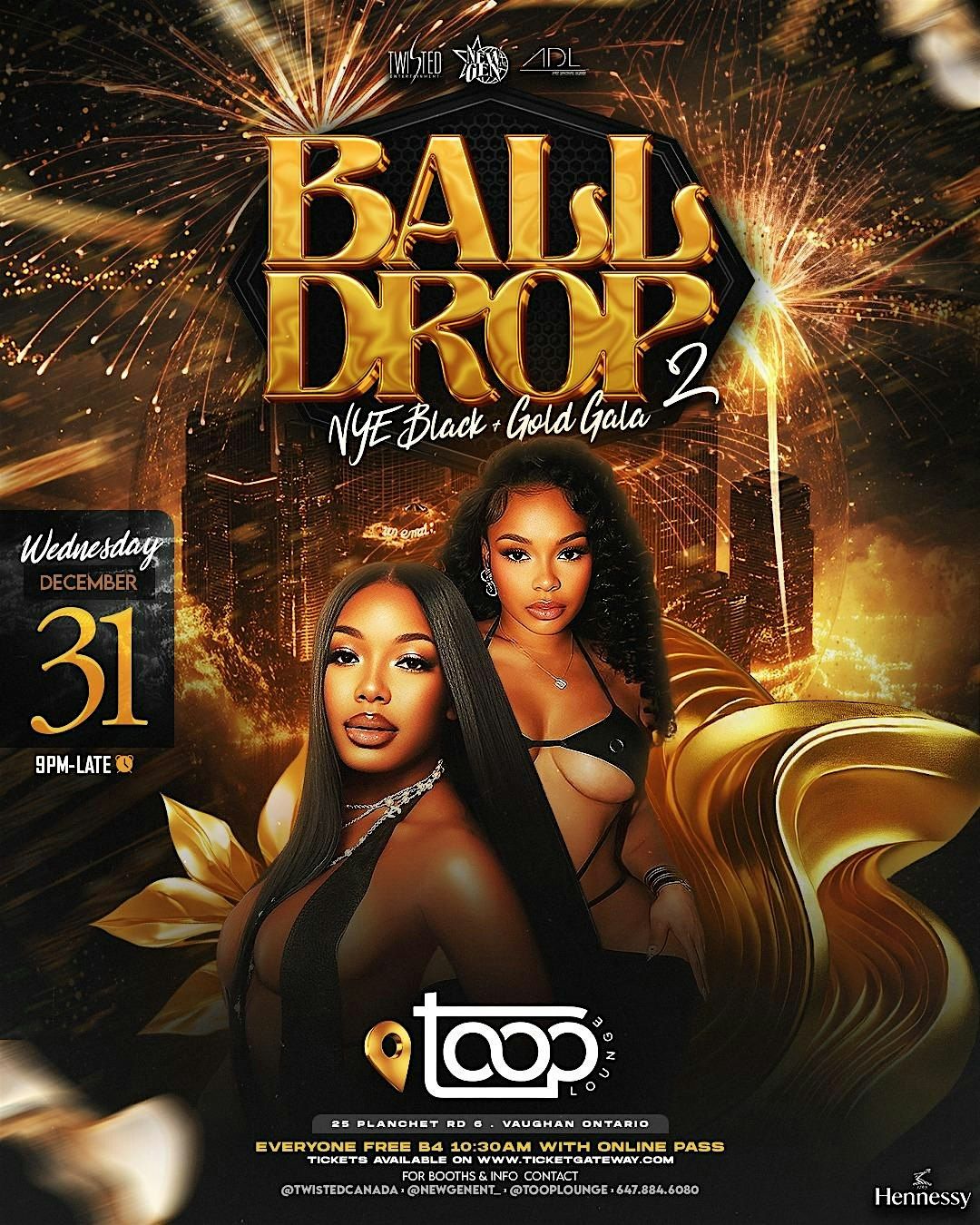 Ball Drop 2 | Nye Dec 31st | Toop Lounge, 31 December | Event in Vaughan | AllEvents