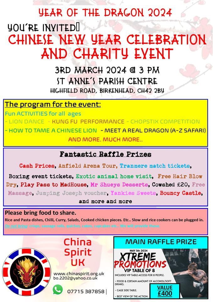 Chinese New Year Celebration & Charity Event, St. Anne's Parish Centre