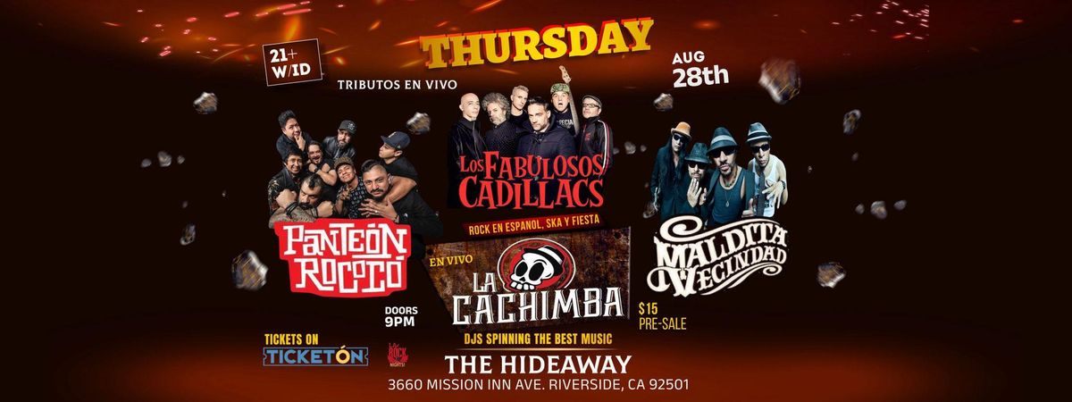 TRIBUTO A LOS FABULOSOS CADILLACS, MALDITA VECINDAD Y MAS, 28 August | Event in Riverside | AllEvents