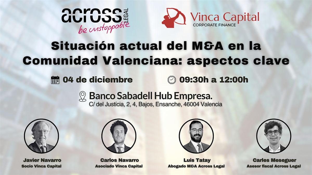 Situación actual del M&A en la Comunidad Valenciana: aspectos clave, 4 December | Event in Valencia | AllEvents