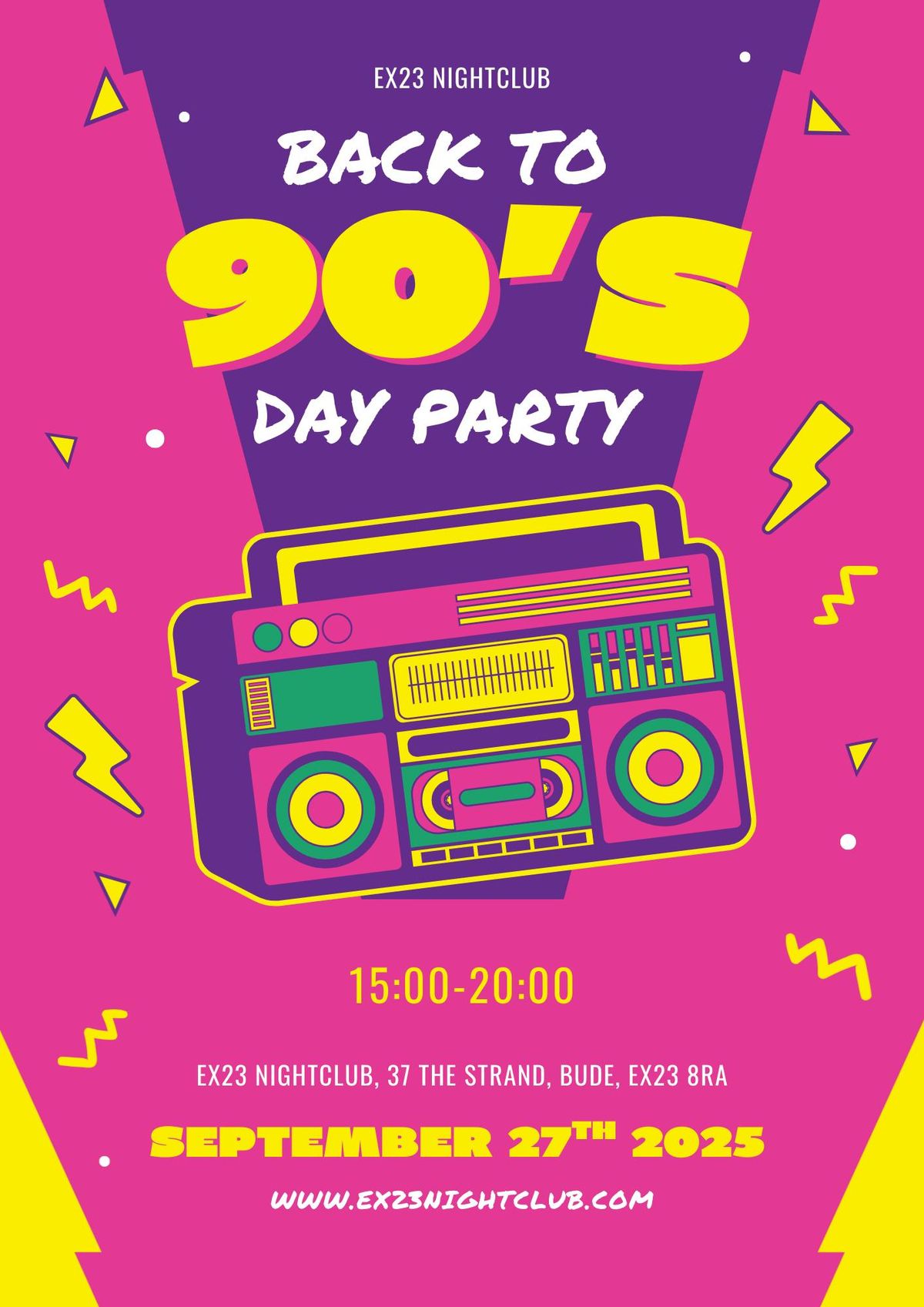 Back to 90's Day Party, 27 September | Event in Bude | AllEvents