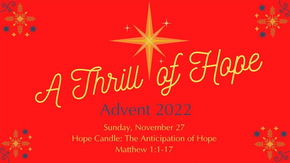 First Sunday of Advent Hope Candle, St. Matthew United Church of