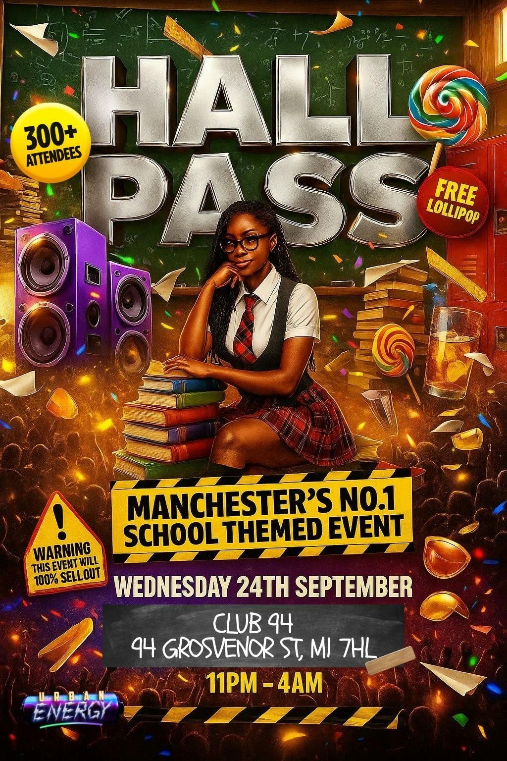 HALL PASS: MANCHESTER’S FRESHERS NO1 SCHOOL-THEMED EVENT, 24 September | Event in Manchester | AllEvents