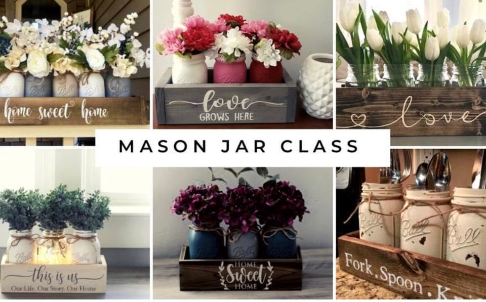 Mason jar class with Simple Little Detail Meetball Place in Patchouge