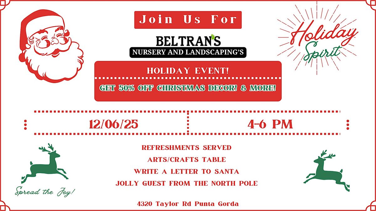 2025 Holiday Event at Beltran's Nursery in Punta Gorda, 6 December | Event in Punta Gorda | AllEvents