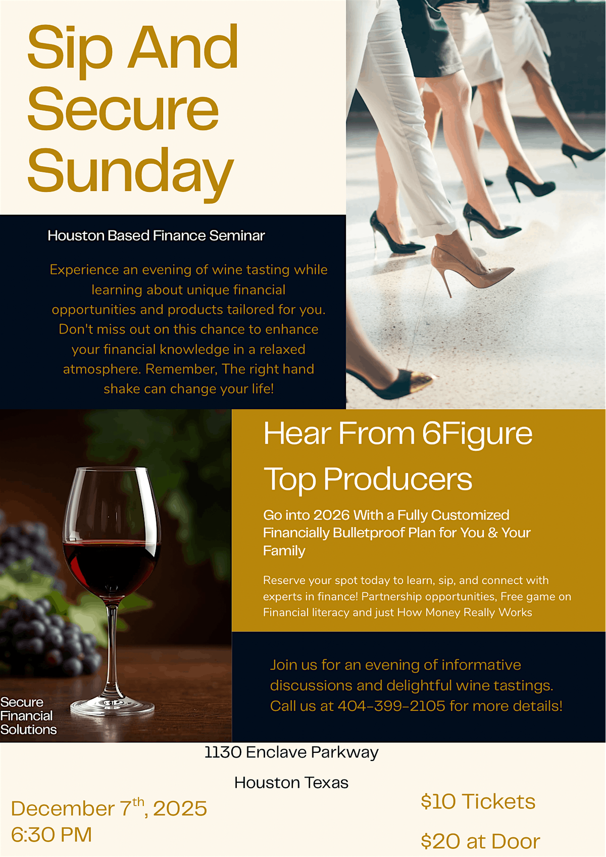 SIP & SECURE SUNDAY, 7 December | Event in Houston | AllEvents