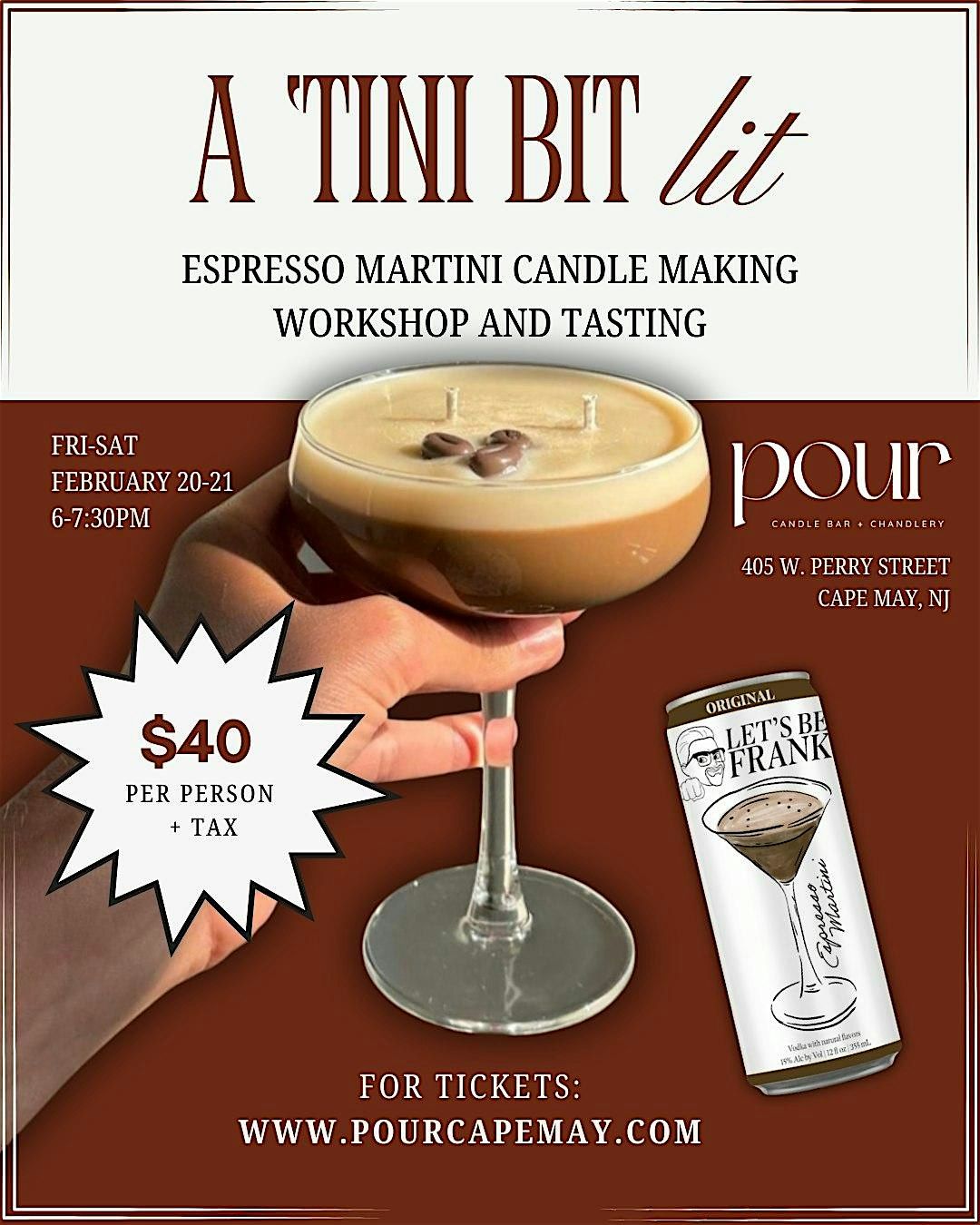 A TINI BIT LIT - Espresso Martini Candle Making + Tasting