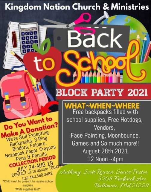 23 Back To School 2021 Events Giveaways In Baltimore Allevents In Events In Baltimore July 29 2022