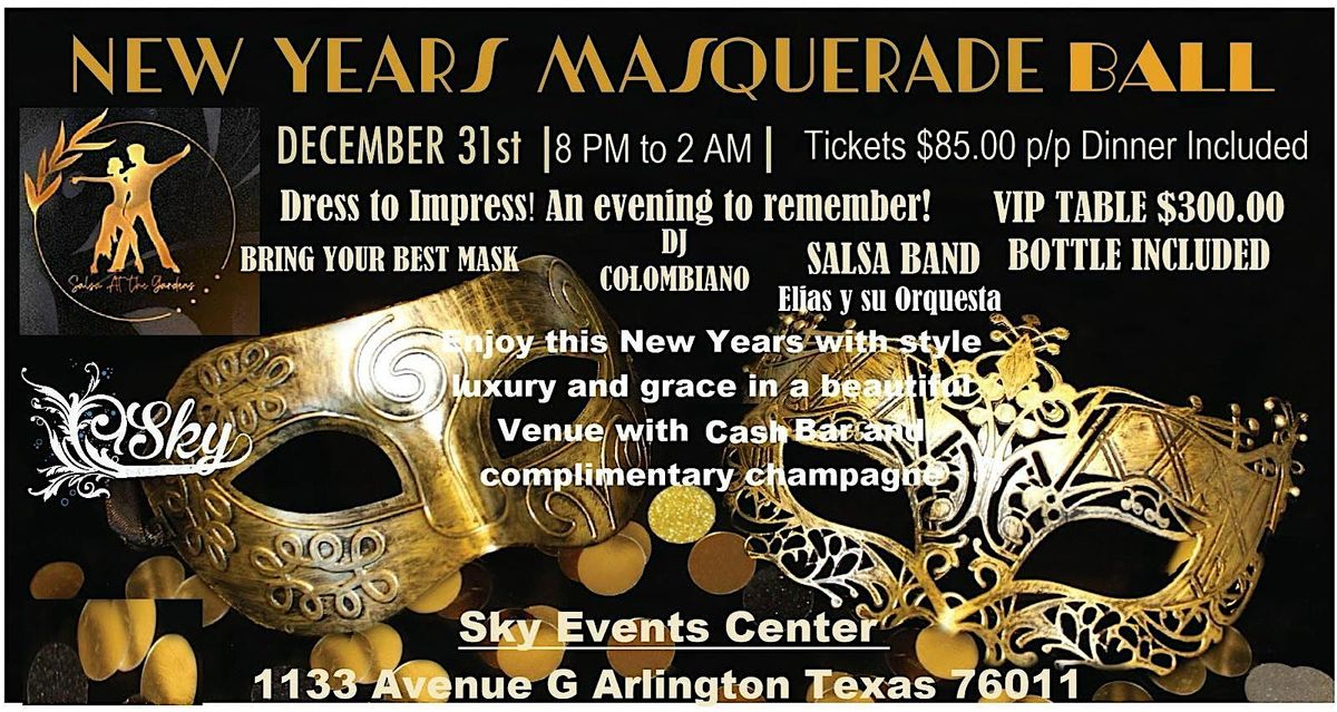 New Year’s Eve Salsa Masquerade Ball, 31 December | Event in Arlington | AllEvents