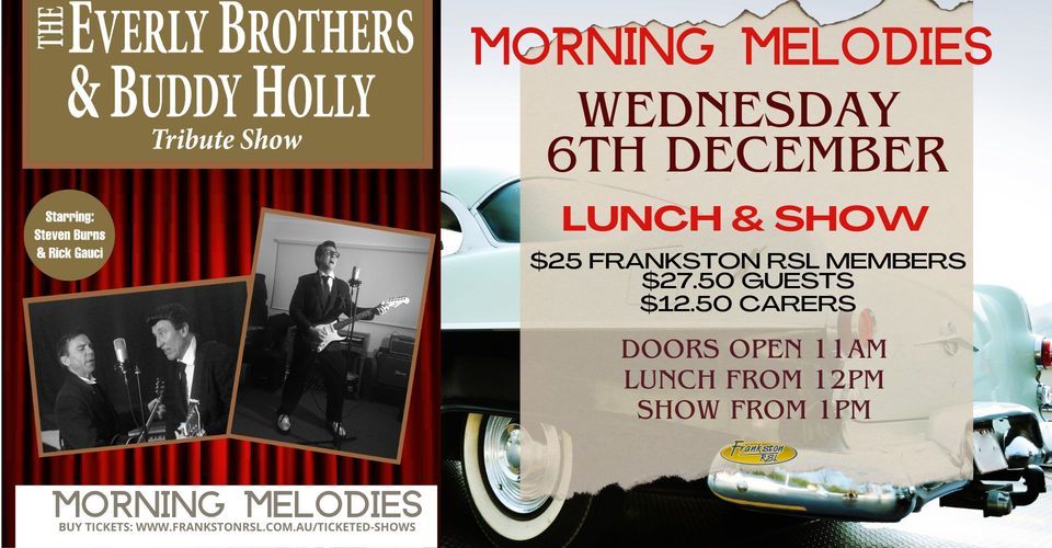 Everly Brothers & Buddy Holly Tribute Morning Melodies, Frankston RSL