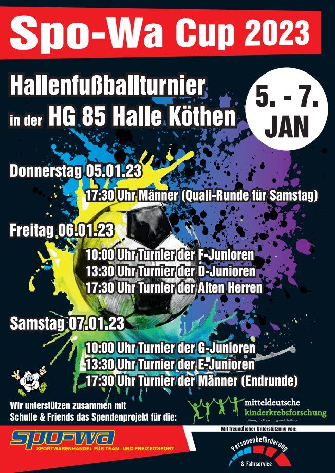 Spo-Wa Cup 2023, HG 85 Köthen, Leipzig, 5 January to 7 January | AllEvents.in Spo-Wa Cup 2023
