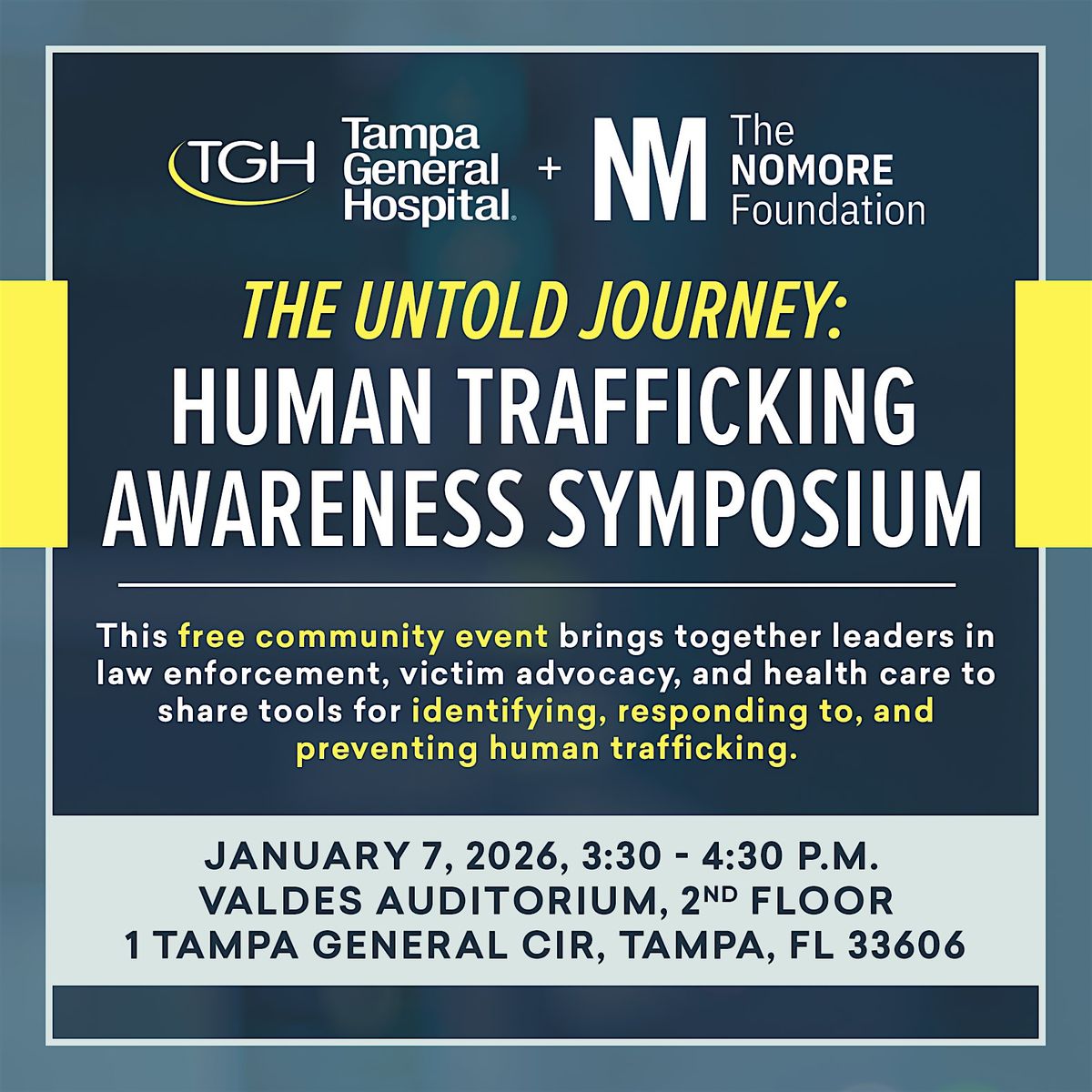 The Untold Journey: Human Trafficking Awareness Symposium, 7 January | Event in Tampa | AllEvents