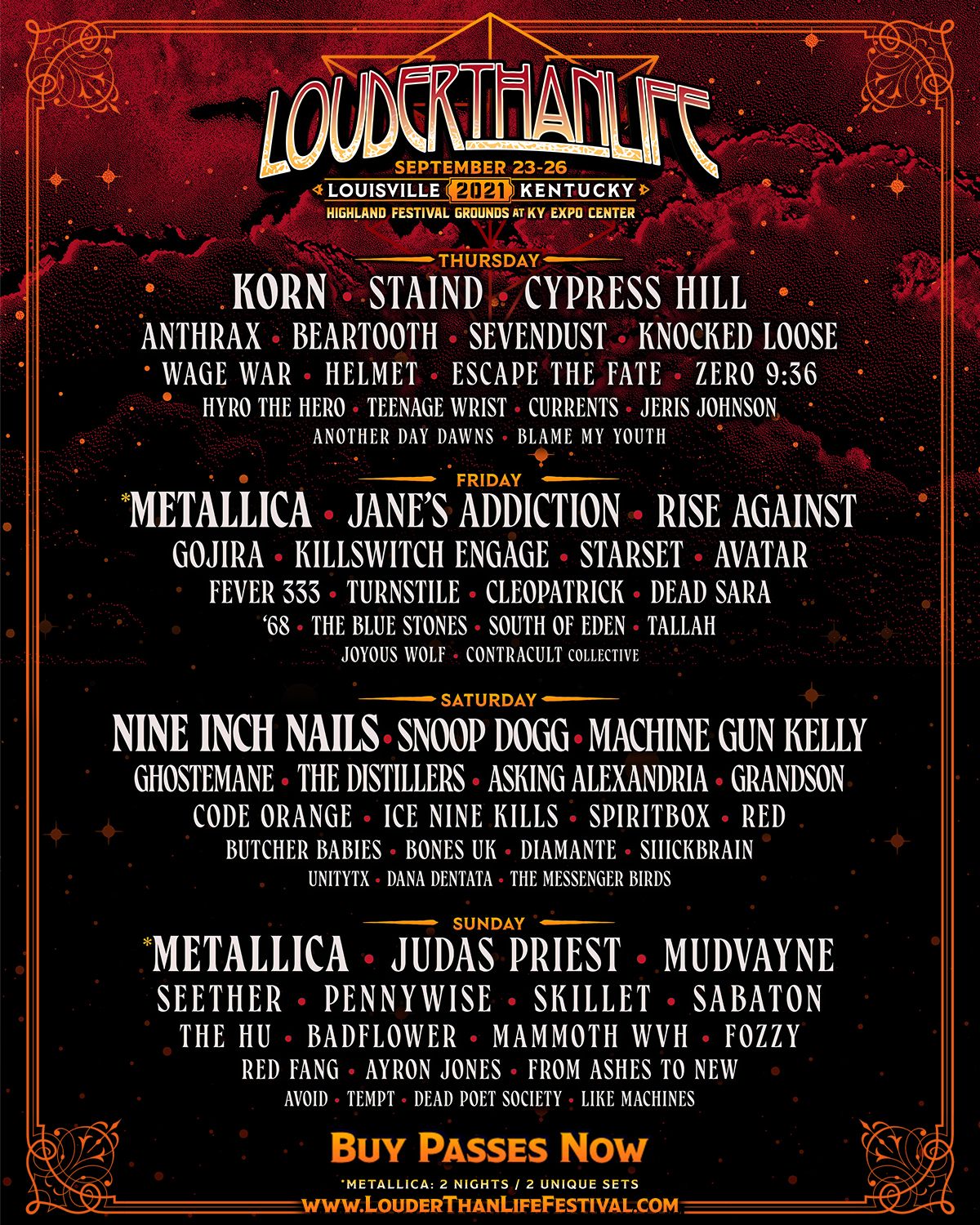 Louder Than Life Music Festival - 4 Day Pass at Highland Festival Grounds at Kentucky Exposition Center, 17 September