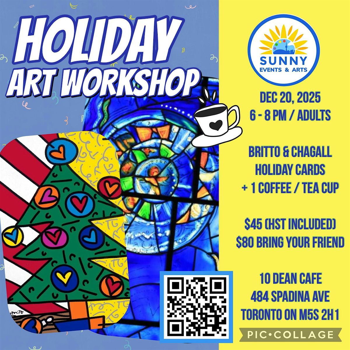 Holiday Art Workshop for Adults - Chagall & Britto Holiday cards, 20 December | Event in Toronto | AllEvents
