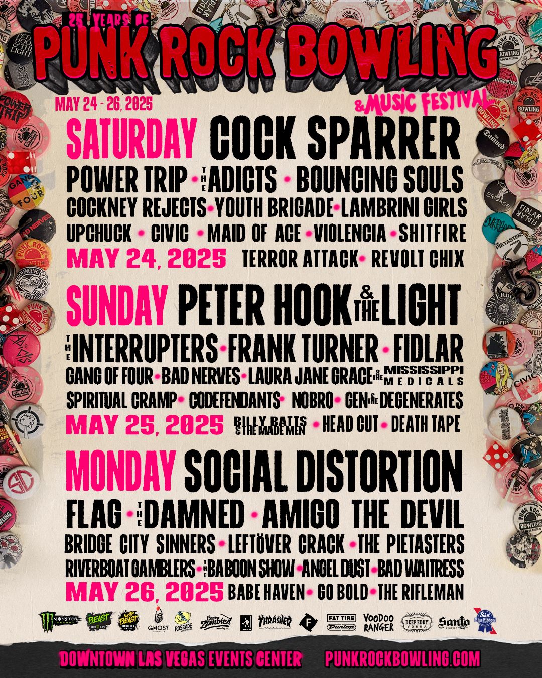 2025 Punk Rock Bowling & Music Festival: Cock Sparrer  Power Trip & The Adicts - Saturday, 23 May