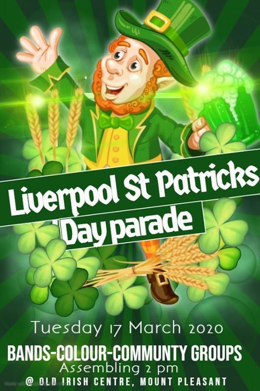 Liverpool St Patricks Day Parade 2020 at Great Orford Street, Liverpool