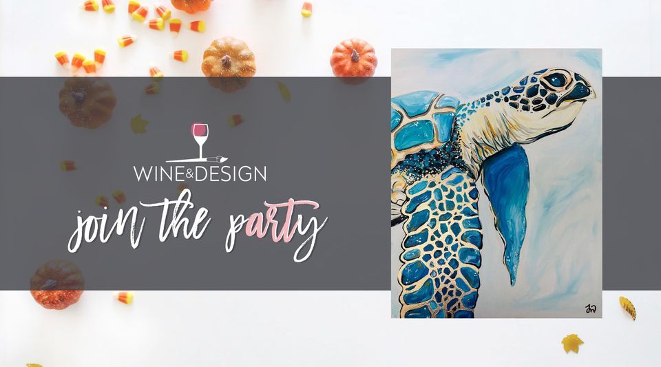 Paint & Sip Gold Leaf Sea Turtle, Wine & Design (Morehead City, NC