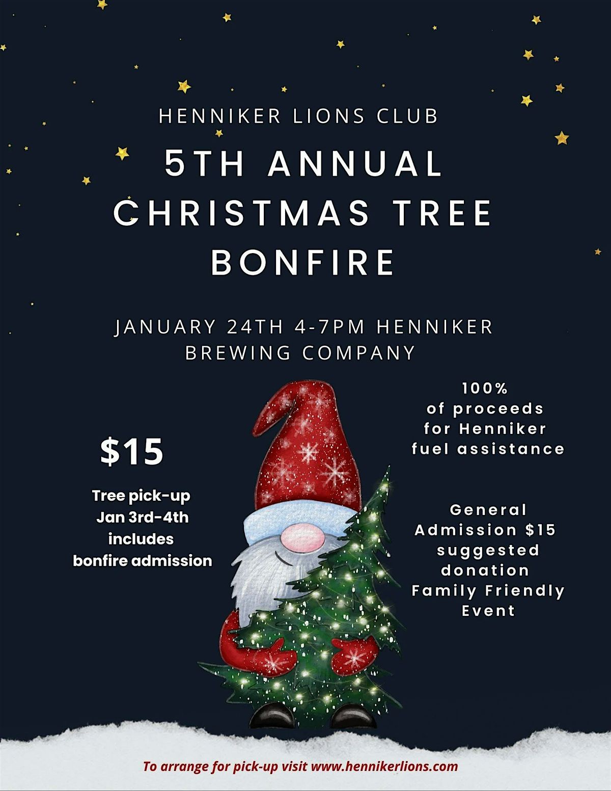 5th Annual Christmas Tree Bonfire @ Henniker Brewing