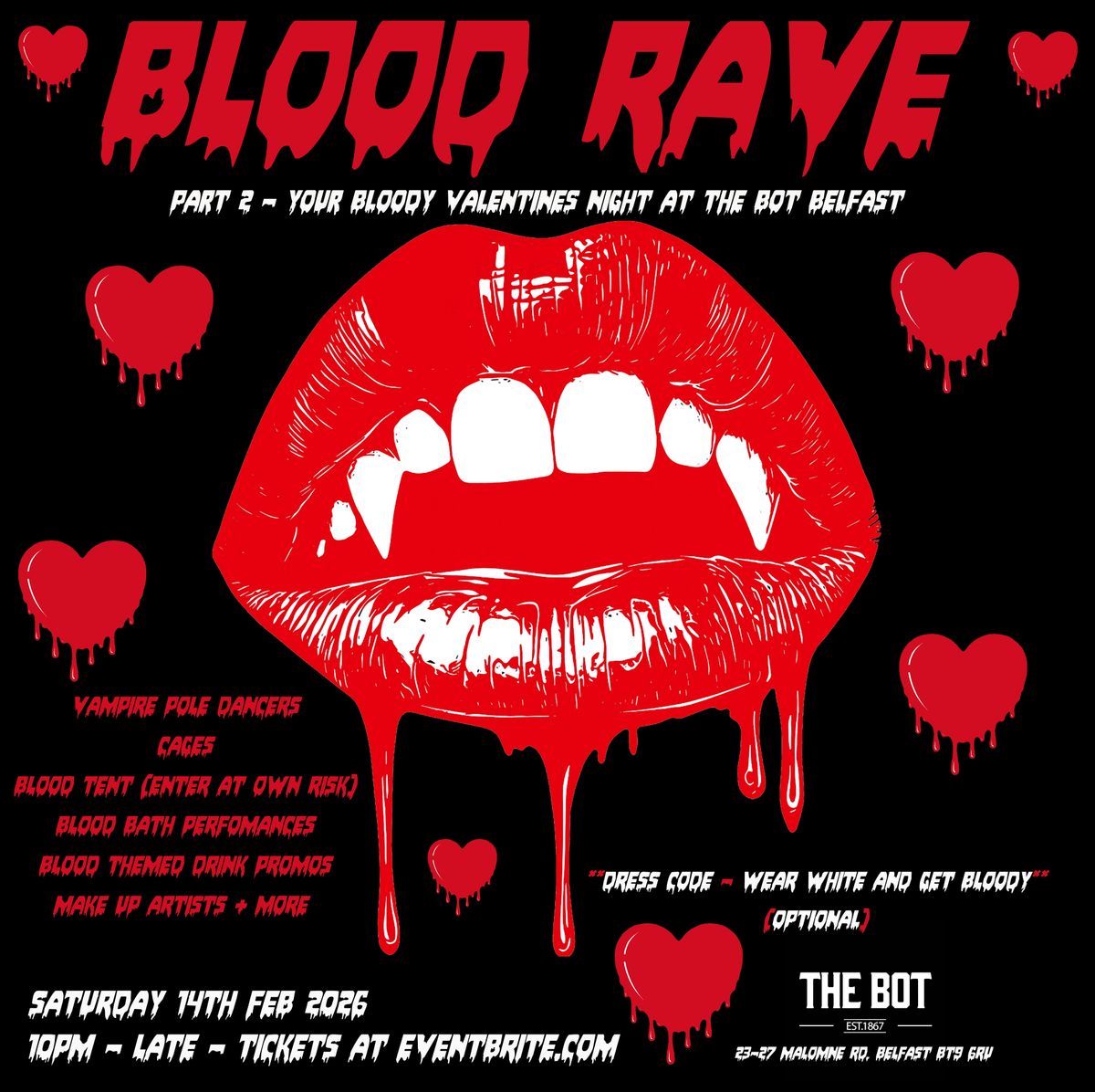 Blood Rave Part 2 - Your Bloody Valentines Night! at The Bot Belfast, 14 February | Event in Belfast | AllEvents