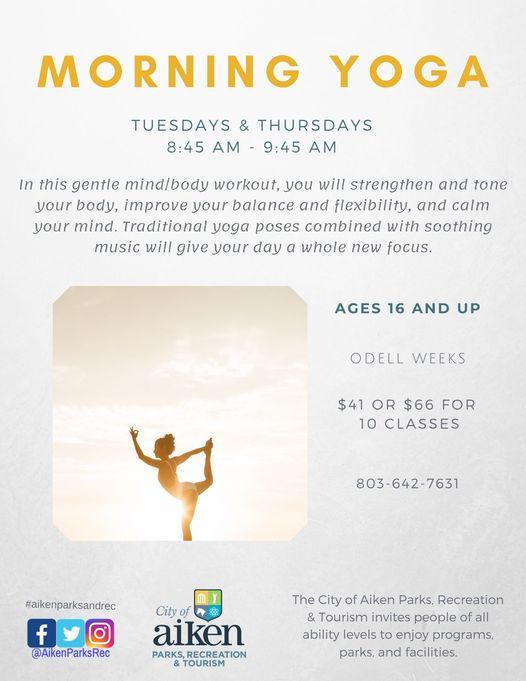 Morning Yoga Odell Weeks Aiken May 25 2021 Allevents In Odell Weeks Christmas Craft Show 2021